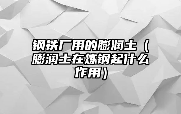 鋼鐵廠用的膨潤土（膨潤土在煉鋼起什么作用）