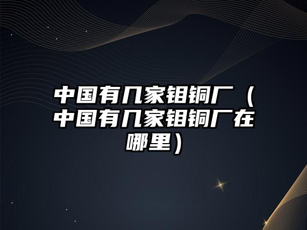 中國(guó)有幾家鉬銅廠（中國(guó)有幾家鉬銅廠在哪里）