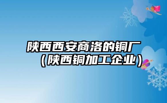 陜西西安商洛的銅廠（陜西銅加工企業(yè)）