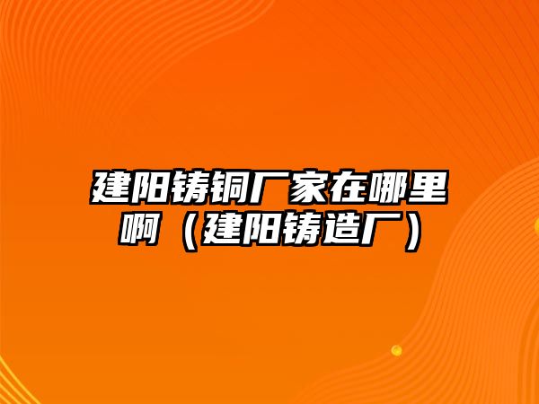 建陽鑄銅廠家在哪里?。ń栬T造廠）