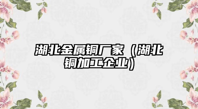 湖北金屬銅廠家（湖北銅加工企業(yè)）