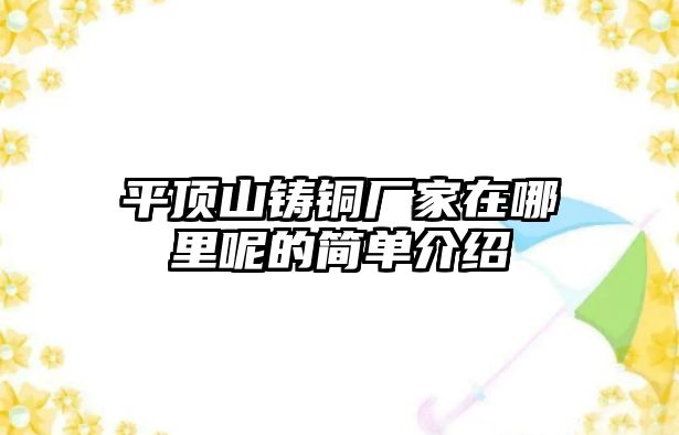 平頂山鑄銅廠家在哪里呢的簡單介紹