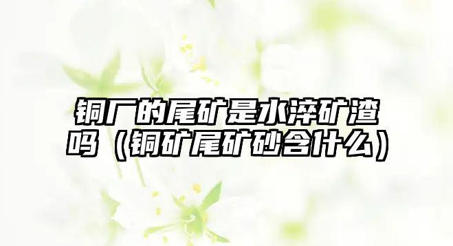 銅廠的尾礦是水淬礦渣嗎（銅礦尾礦砂含什么）