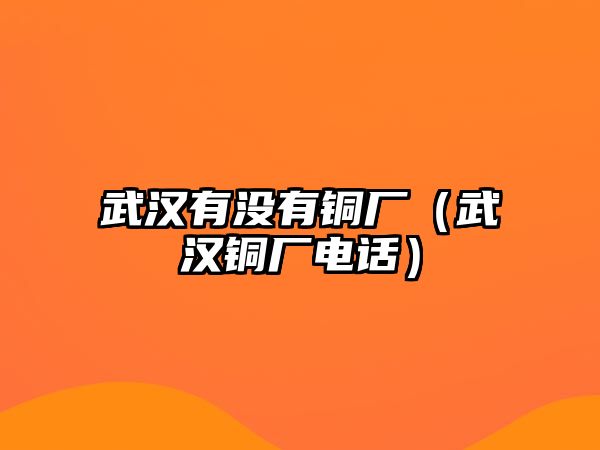 武漢有沒(méi)有銅廠（武漢銅廠電話）