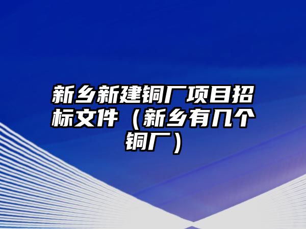 新鄉(xiāng)新建銅廠項目招標文件（新鄉(xiāng)有幾個銅廠）