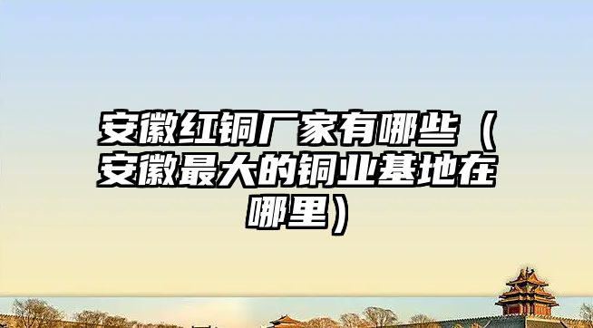 安徽紅銅廠家有哪些（安徽最大的銅業(yè)基地在哪里）