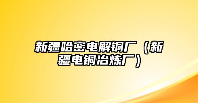 新疆哈密電解銅廠（新疆電銅冶煉廠）