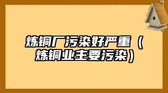 煉銅廠污染好嚴(yán)重（煉銅業(yè)主要污染）