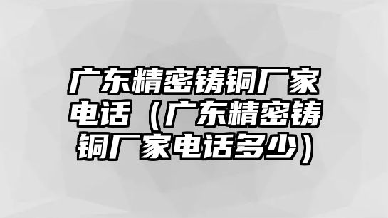 廣東精密鑄銅廠家電話（廣東精密鑄銅廠家電話多少）