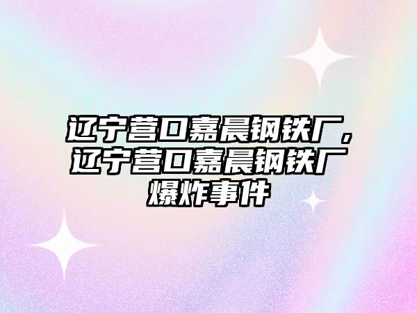 遼寧營(yíng)口嘉晨鋼鐵廠,遼寧營(yíng)口嘉晨鋼鐵廠爆炸事件