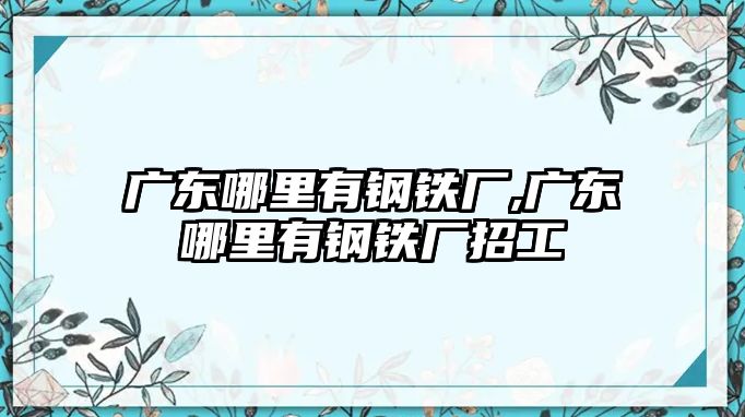 廣東哪里有鋼鐵廠,廣東哪里有鋼鐵廠招工