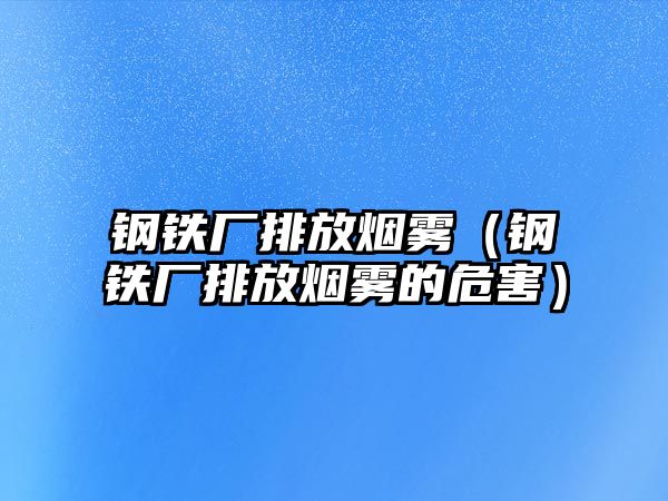 鋼鐵廠排放煙霧（鋼鐵廠排放煙霧的危害）