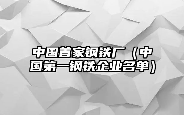 中國首家鋼鐵廠（中國第一鋼鐵企業(yè)名單）