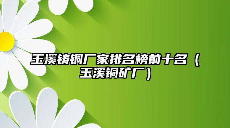 玉溪鑄銅廠家排名榜前十名（玉溪銅礦廠）