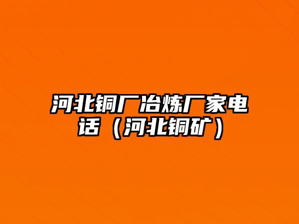 河北銅廠冶煉廠家電話（河北銅礦）