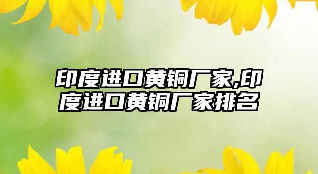 印度進(jìn)口黃銅廠家,印度進(jìn)口黃銅廠家排名