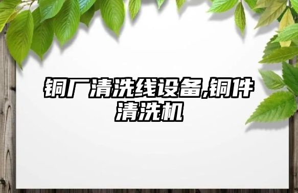 銅廠清洗線設備,銅件清洗機