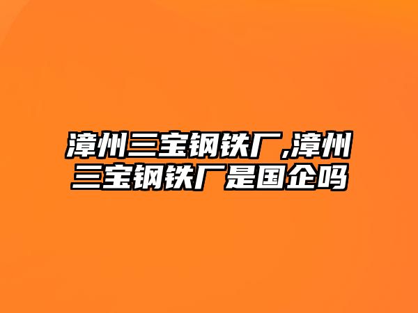 漳州三寶鋼鐵廠,漳州三寶鋼鐵廠是國(guó)企嗎