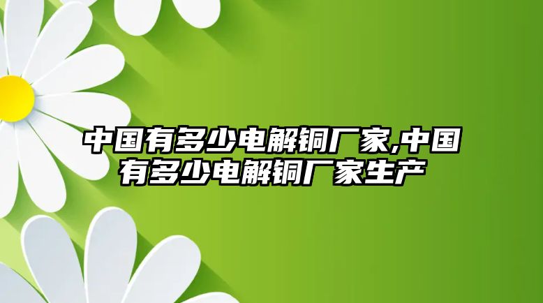 中國有多少電解銅廠家,中國有多少電解銅廠家生產(chǎn)