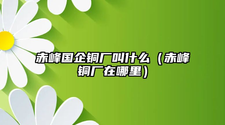 赤峰國(guó)企銅廠叫什么（赤峰銅廠在哪里）