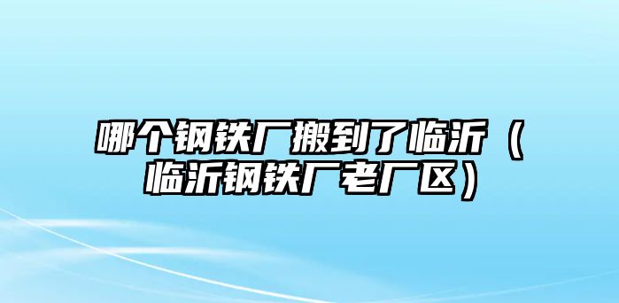 哪個鋼鐵廠搬到了臨沂（臨沂鋼鐵廠老廠區(qū)）