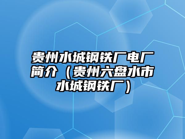 貴州水城鋼鐵廠電廠簡(jiǎn)介（貴州六盤(pán)水市水城鋼鐵廠）