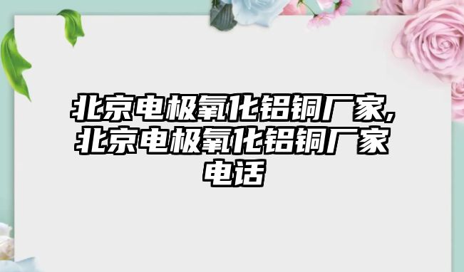 北京電極氧化鋁銅廠家,北京電極氧化鋁銅廠家電話