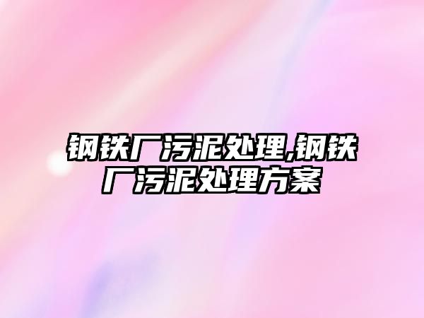 鋼鐵廠污泥處理,鋼鐵廠污泥處理方案