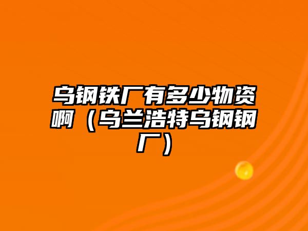 烏鋼鐵廠有多少物資?。跆m浩特烏鋼鋼廠）