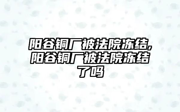 陽(yáng)谷銅廠被法院凍結(jié),陽(yáng)谷銅廠被法院凍結(jié)了嗎