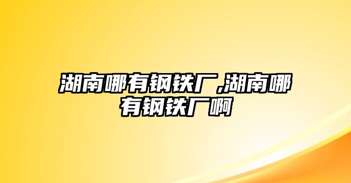 湖南哪有鋼鐵廠,湖南哪有鋼鐵廠啊