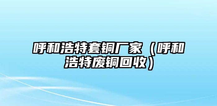 呼和浩特套銅廠家（呼和浩特廢銅回收）