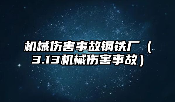 機(jī)械傷害事故鋼鐵廠（3.13機(jī)械傷害事故）