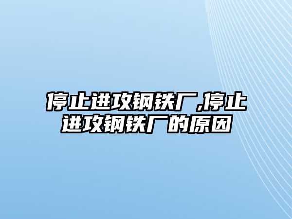 停止進攻鋼鐵廠,停止進攻鋼鐵廠的原因