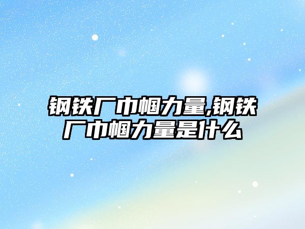 鋼鐵廠巾幗力量,鋼鐵廠巾幗力量是什么