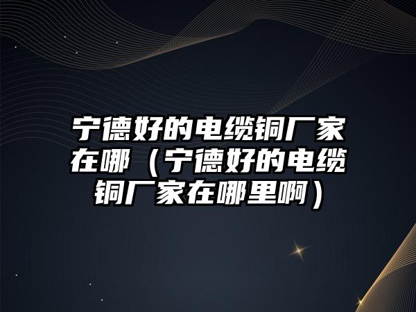 寧德好的電纜銅廠家在哪（寧德好的電纜銅廠家在哪里?。?/> 
									</a>
									<div   id=