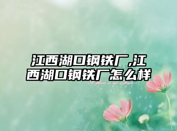 江西湖口鋼鐵廠,江西湖口鋼鐵廠怎么樣