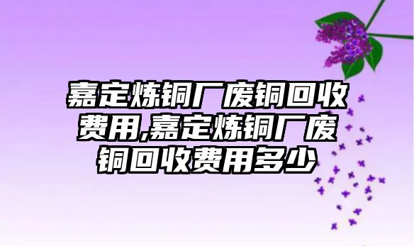 嘉定煉銅廠廢銅回收費(fèi)用,嘉定煉銅廠廢銅回收費(fèi)用多少