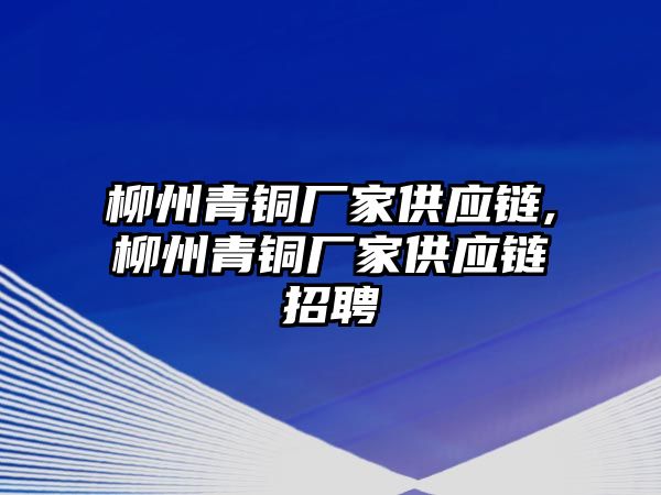 柳州青銅廠家供應(yīng)鏈,柳州青銅廠家供應(yīng)鏈招聘