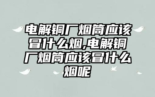 電解銅廠煙筒應該冒什么煙,電解銅廠煙筒應該冒什么煙呢