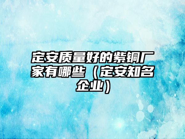 定安質(zhì)量好的紫銅廠家有哪些（定安知名企業(yè)）