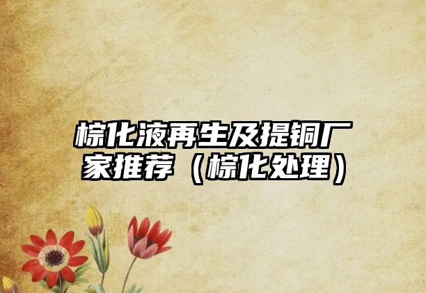 棕化液再生及提銅廠家推薦（棕化處理）