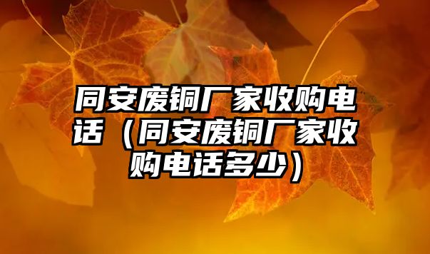 同安廢銅廠家收購電話（同安廢銅廠家收購電話多少）