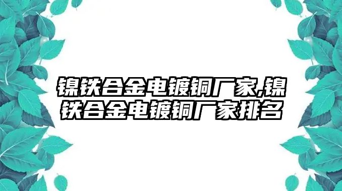 鎳鐵合金電鍍銅廠家,鎳鐵合金電鍍銅廠家排名