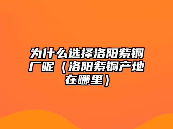 為什么選擇洛陽紫銅廠呢（洛陽紫銅產(chǎn)地在哪里）