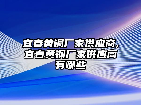 宜春黃銅廠家供應(yīng)商,宜春黃銅廠家供應(yīng)商有哪些