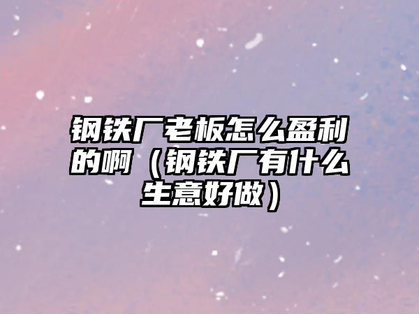 鋼鐵廠老板怎么盈利的?。ㄤ撹F廠有什么生意好做）