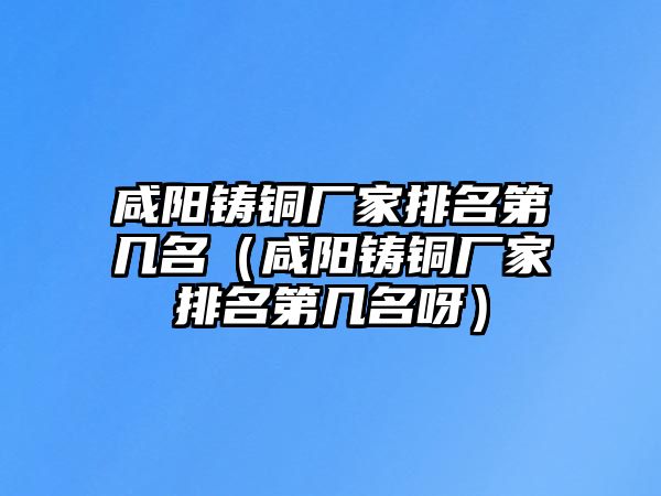 咸陽鑄銅廠家排名第幾名（咸陽鑄銅廠家排名第幾名呀）