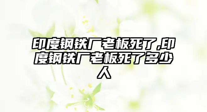 印度鋼鐵廠老板死了,印度鋼鐵廠老板死了多少人