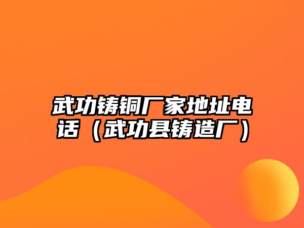 武功鑄銅廠家地址電話（武功縣鑄造廠）